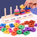 Joc potrivire forme si numaratoare matching puzzle game 4-Jucarii din Lemn si Montessori