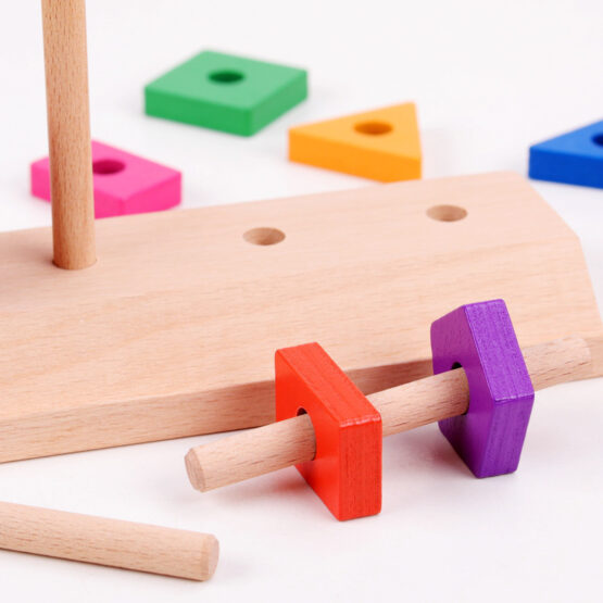 Joc potrivire forme si numaratoare matching puzzle game 5-Jucarii din Lemn si Montessori