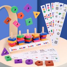 Joc potrivire forme si numaratoare matching puzzle game 6-Jucarii din Lemn si Montessori