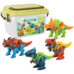 Set 4 dinozauri de asamblat joc stem cu bormasina electrica de jucarie 1-Jucarii Interactive
