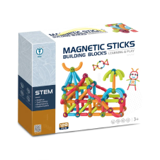 Set constructii magnetice magnetic sticks 128 piese cu animale stem 8 10-Cuburi constructie