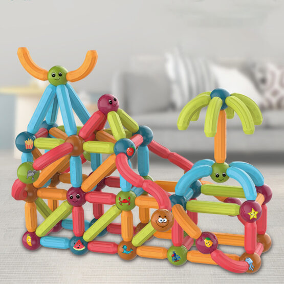 Set constructii magnetice magnetic sticks 52 piese stem 2-Cuburi constructie