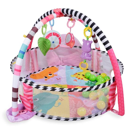 Saltea de joaca centru activitati bebe hippo roz 3 in 1 6-Salteluta activitati
