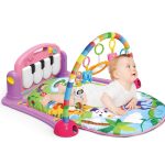 Salteluta de joaca pentru bebe cu activitati si pian fitness rack roz 5-Salteluta activitati