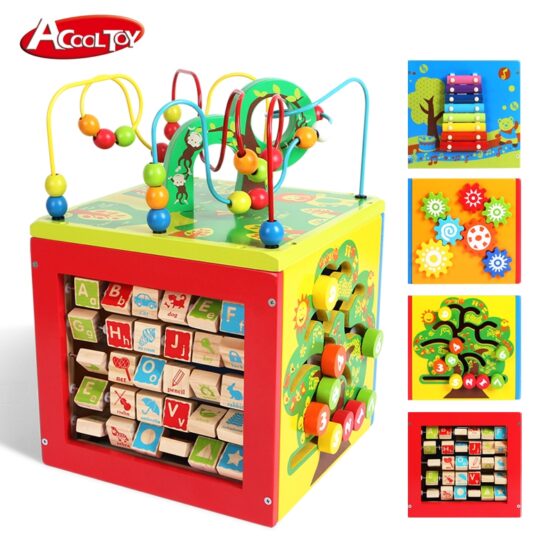 Cub 5 in 1 centru de activitati cu alfabetar forest beads 2-Centre activitati