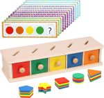 Cutie sortare forme montessori cu sertare si sabloane 79-Jucarii din Lemn si Montessori