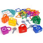 Joc lacate si chei asociere forme si culori shape pairing locks1w1-Jucarii din Lemn si Montessori
