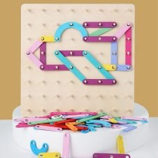Joc montessori formare litere geoboard mare nail board e3d-Jucarii din Lemn si Montessori