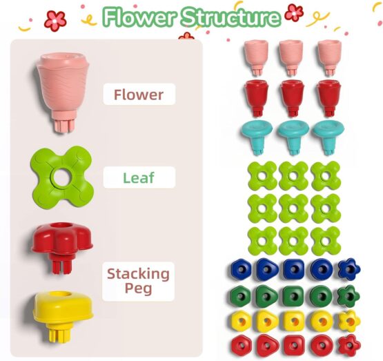 Joc stem constructii si dexteritate topbright gradina cu flori 5-Jucarii Interactive