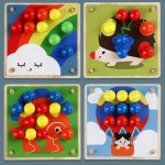 Joc mozaic si invatare culori norisorul curcubeu2-Jucarii din Lemn si Montessori