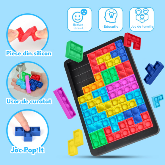 Joc tetris pop it building blocks educativ 8-Jucarii Dexteritate