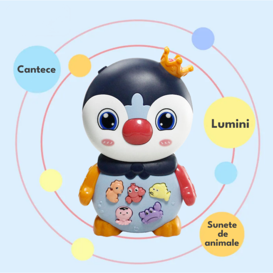 Jucarie interactiva bebe cu lumini si sunete pinguinul regal 4-Animale de Jucarie