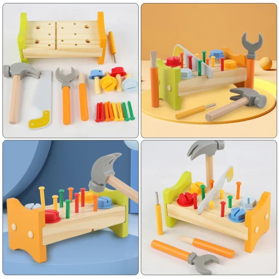 Mini banc de lucru cu suruburi si ciocanel 3-Bancuri de scule