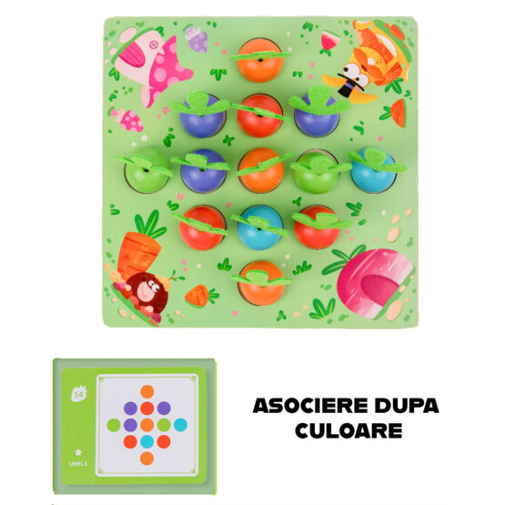 Provocarea memoriei joc de societate cu morcovi 36-Jucarii din Lemn si Montessori
