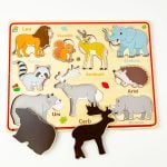 Puzzle din lemn incastru 3d cu animale magnetice in limba romana 2-Jucarii din Lemn si Montessori