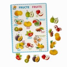Puzzle incastru din lemn fructe bilingv engleza romana 2-Jucarii din Lemn si Montessori