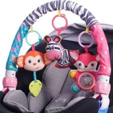 Arcada cu jucarii pentru bebe cu animale monkey sozzy3-Jucarii Senzoriale