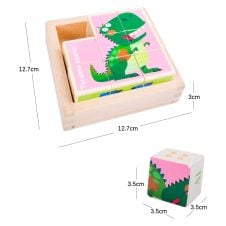 Cuburi puzzle cu Dinozauri si cifre