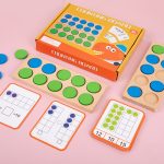 Joc educativ de numarat cu jetoane din lemn counting board 2-Jucarii din Lemn si Montessori