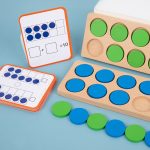 Joc educativ de numarat cu jetoane din lemn counting board 4-Jucarii din Lemn si Montessori