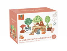 Jucarie Montessori Set cu piese din lemn animale de padure