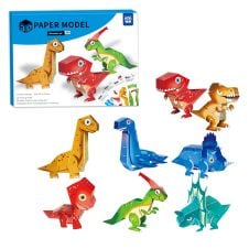 Origami din carton pentru copii Dinozauri colorati