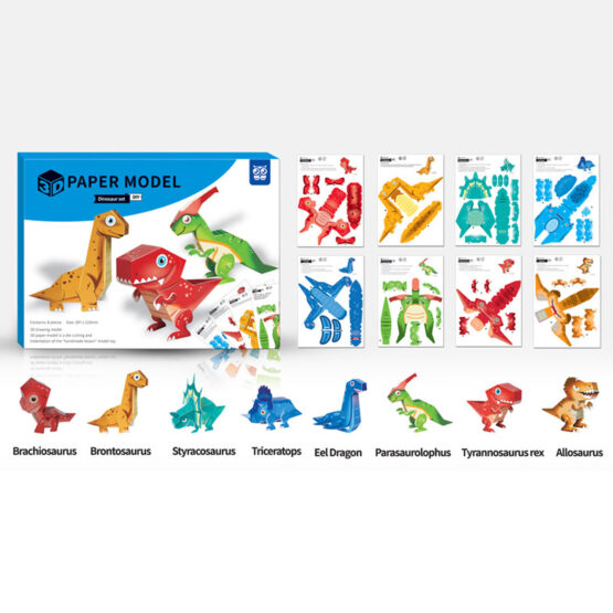 Origami din carton pentru copii Dinozauri modele