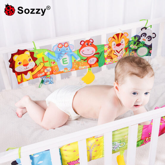 Protectie patut cu jucarii senzoriale bebe animale sozzy2-Jucarii Senzoriale