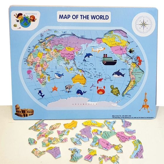 Puzzle cu piese mari Harta Lumii carton2