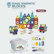 Set constructii magnetice STEM Magic Magnetic 71 piese-Cuburi constructie