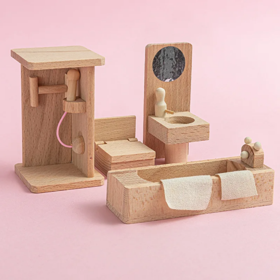 Set Mobilier de jucarie Papusi Baie Dollhouse Furniture