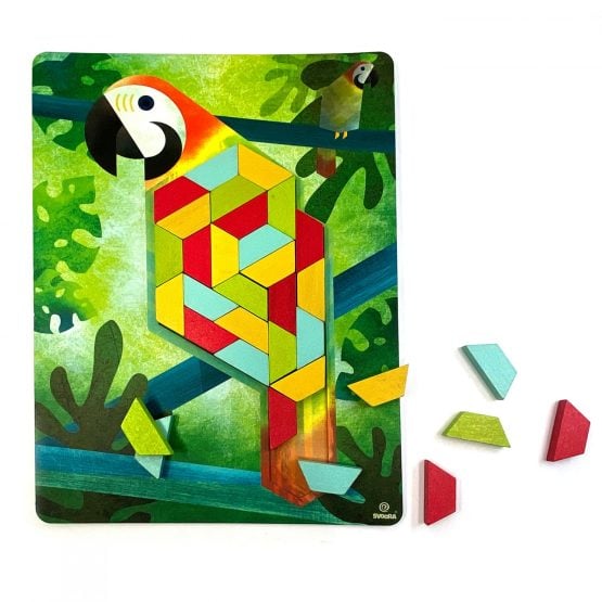 joc educativ tip mozaic cu forme trapezoidale natura9836