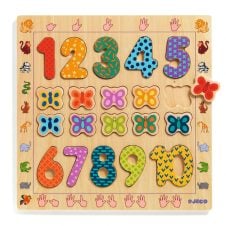 Puzzle din lemn djeco cifre1147-Jucarii Senzoriale