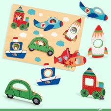 Puzzle djeco vehicule cu surprize6302-Jucarii educative bebe