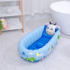 Cadita de baie gonflabila pentru bebelusi Vacuta Albastra
