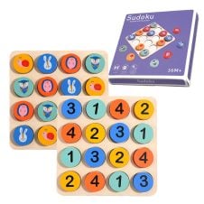 Joc Sudoku din lemn pentru copii Animale si Numere