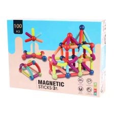 Set magnetic sticks 100 piese colorate