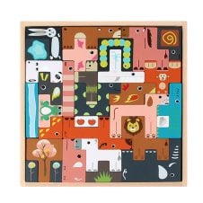 Tetris din lemn cu animale Puzzle Fun