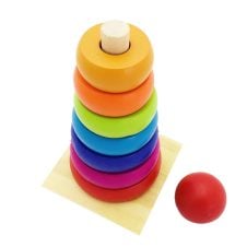 Turnulet Montessori Piramida curcubeu Rainbow Tower 2
