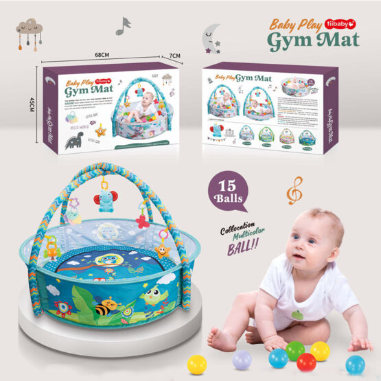 Centru activitati Salteluta cu piscina si arcada Owl Blue
