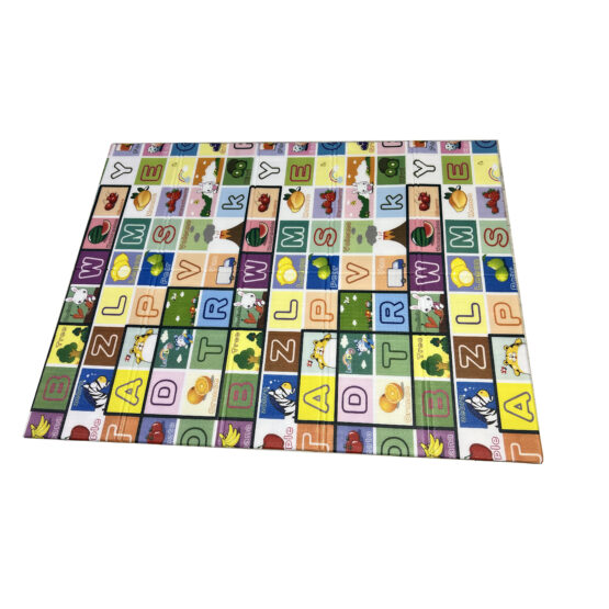 Covor pliabil pentru copii Sosele si Litere cu fructe 200 x 150 cm