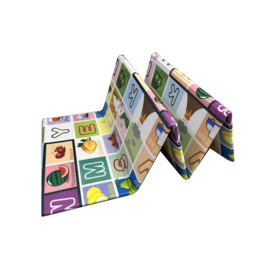 Covor pliabil pentru copii Sosele si Litere cu fructe 200 x 150 cm