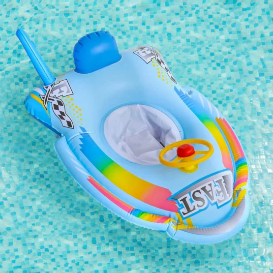 Barcuta gonflabila cu chilotel pentru copii Speedboat Bleu