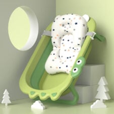 Cadita de baie pentru bebe pliabila si cu saltea suport inclusa Dino