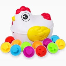 Gainușă de jucărie cu ouă de potrivit prin asocierea formelor