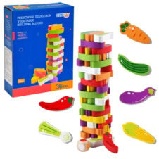 Jog Jenga din lemn Turnul Legumelor Vegetable Building Blocks