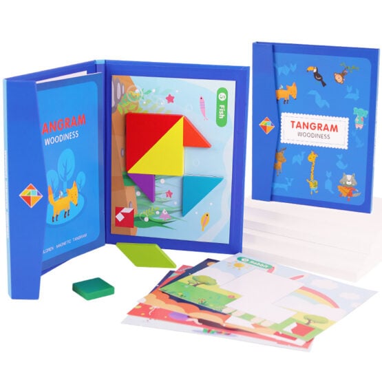 Carte magnetica cu modele Tangram Woodiness