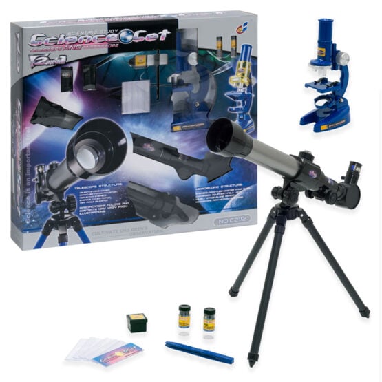 Set jucarii microscop si telescop Science Set 2 in 1