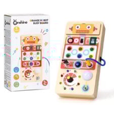 Busy Board din lemn cu lumini Orange Robot