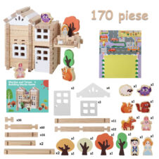 Set constructii creative Mortise and Tenon 170 piese din lemn - 170 piese
